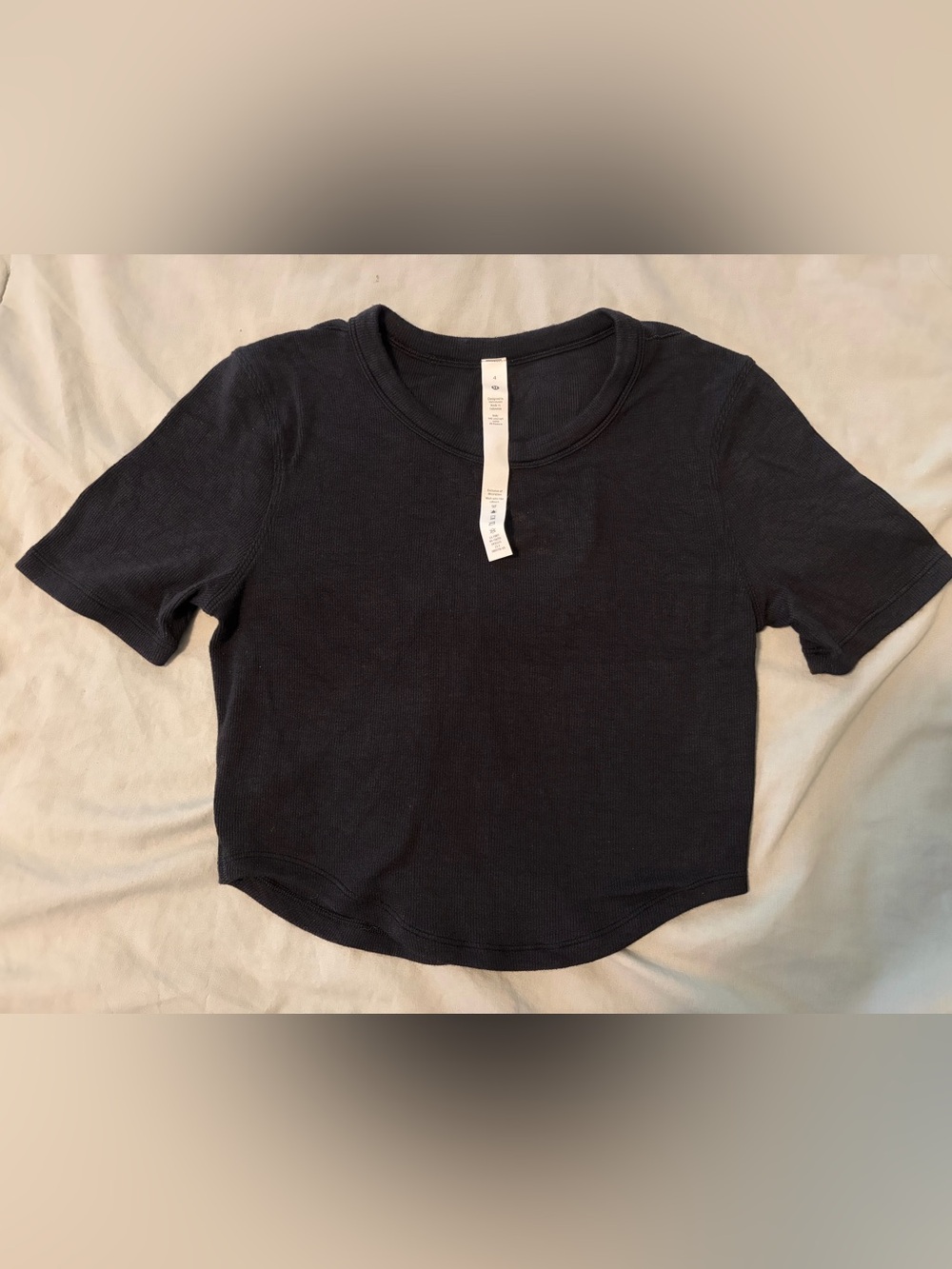 Lululemon Black Ribbed baby Tee